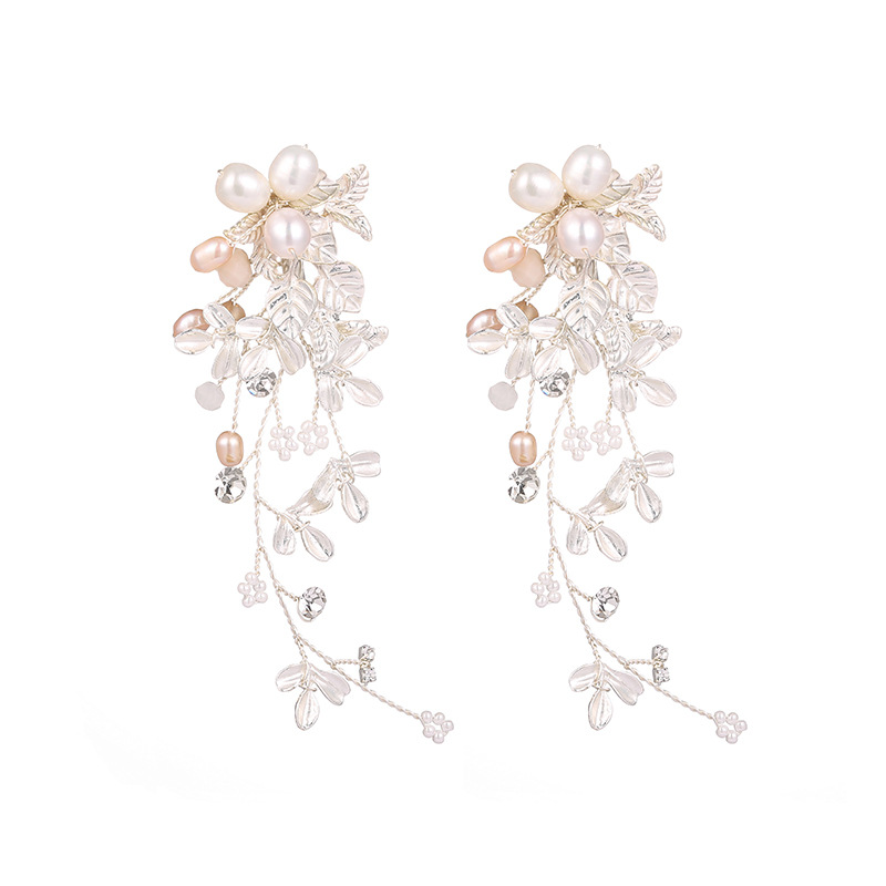 Title 10, Freshwater Pearl Earrings Handmade Leaves