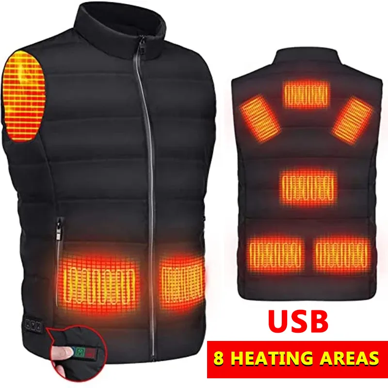 Intelligent Three-speed Temperature Control Electric Heating Vest Keeps The Whole Body Warm - Black