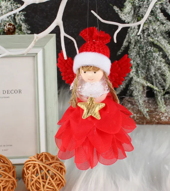 Angel Girl Doll Christmas Decoration Pendant Red - Shop at LoveMi