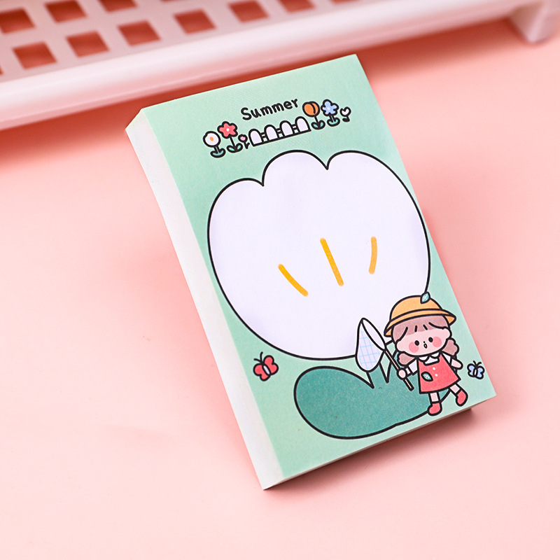 Cartoon Doodle Girl Post-it Notes Girly Heart stationary cute office supplies - Picture 4 of 10