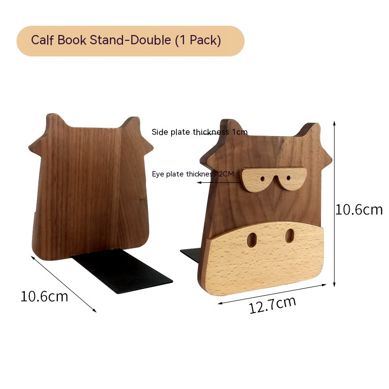 Solid Wood Calf Book Stand Black Walnut Desktop Gift Decoration - Image 2