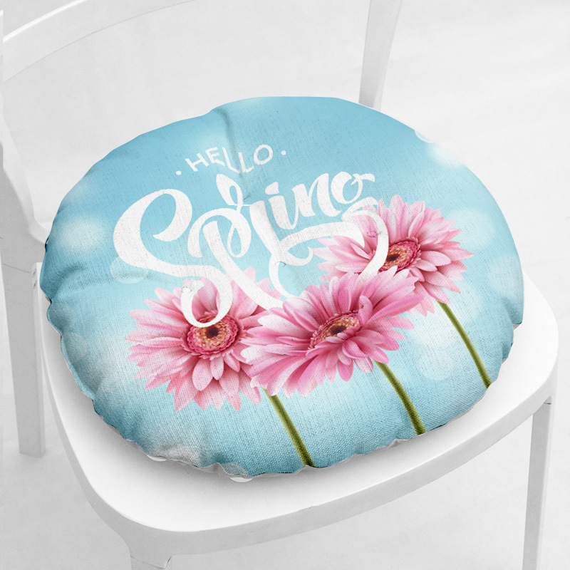 Pink chrysanthemum on blue bac