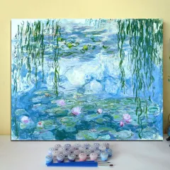 Hand Painted Living Room Bedroom Decoration Diy Digital Oil Painting - 2116Water Lily - View 1