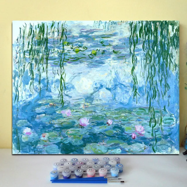 Hand Painted Living Room Bedroom Decoration Diy Digital Oil Painting 2116Water Lily - Shop at LoveMi