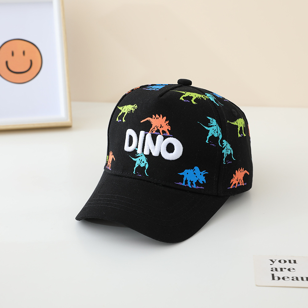 The Full-color Printed Dinosaur Embroidery Letter DINO Children's Baseball Cap Is Suitable For Daily Use, At Home, And For Commuting.