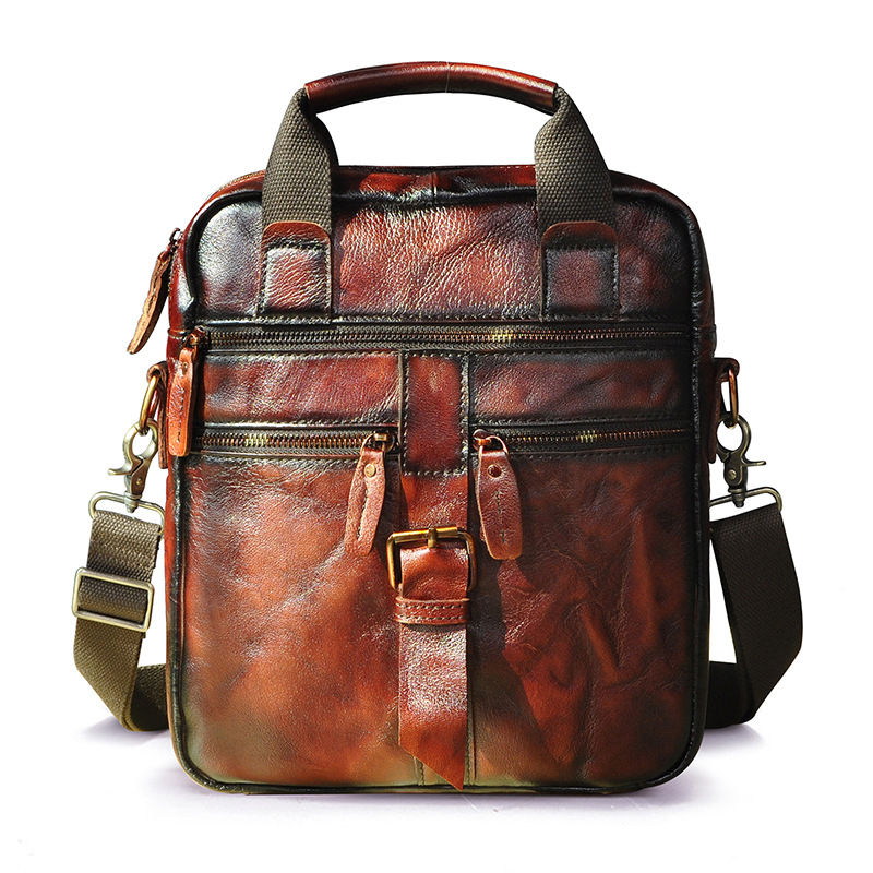 Leather Retro Men's 10-inch Tablet Shoulder Bag Diagonal Bag