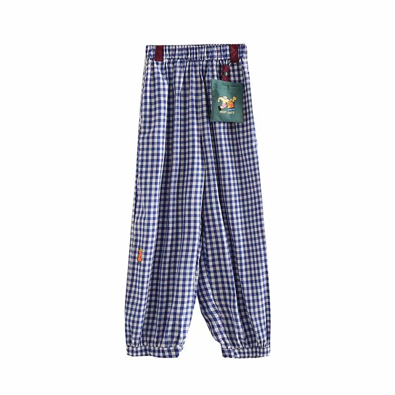 Plaid Casual Slim Versatile Pants