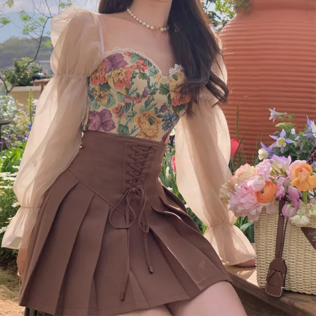 Design Sense Female Niche High Waist Slim Pleated Skirt Set Jacket - Shop at LoveMi