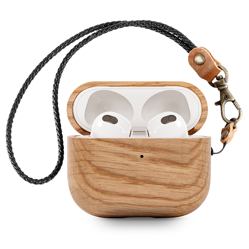 Back Cover Solid Wood Bluetooth Earphone Case - Image 4