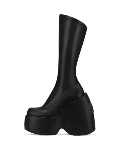 Autumn And Winter New Street Style Thick Soled Women's Boots Elastic High Tube 38 - Shop at LoveMi