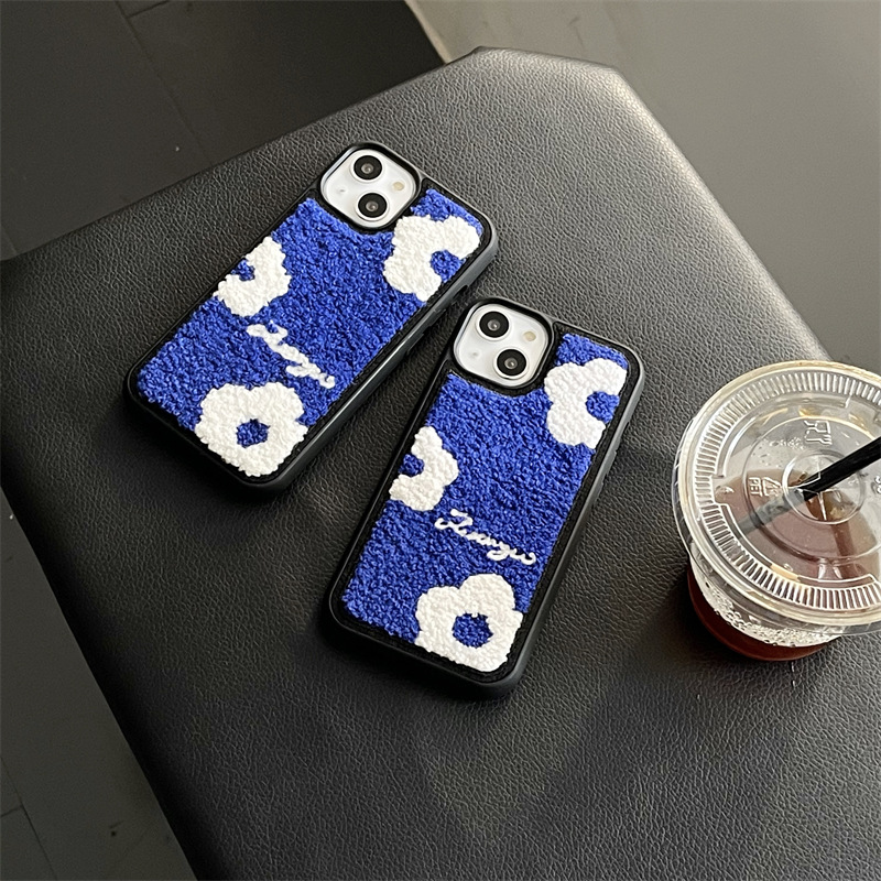 Japan Korean Winter Plush Embroidery Sun Flower Soft Case IPhone - Image 9