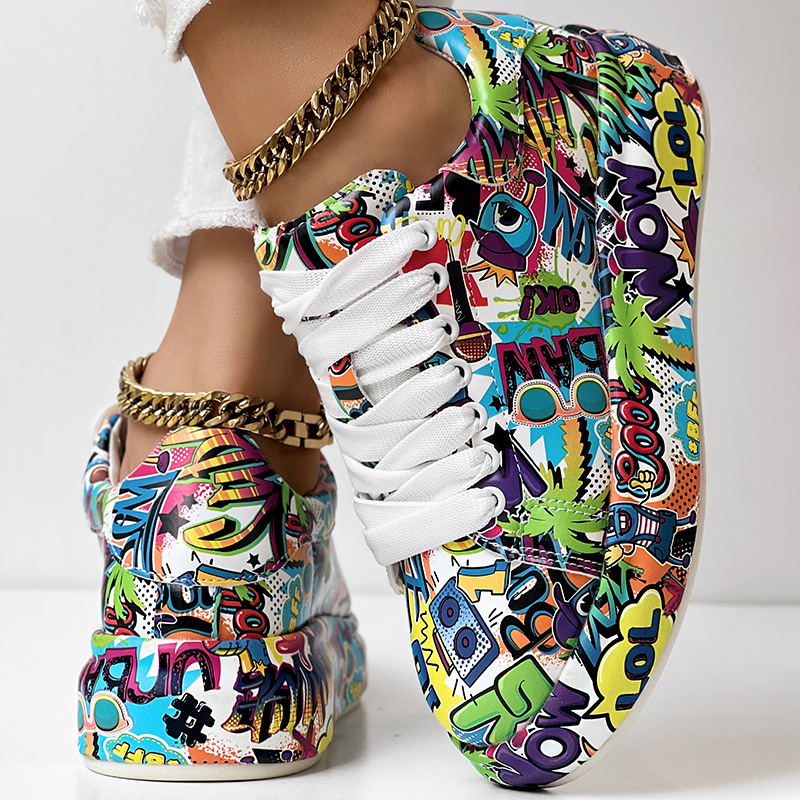 thick-sole lace-up sneakers