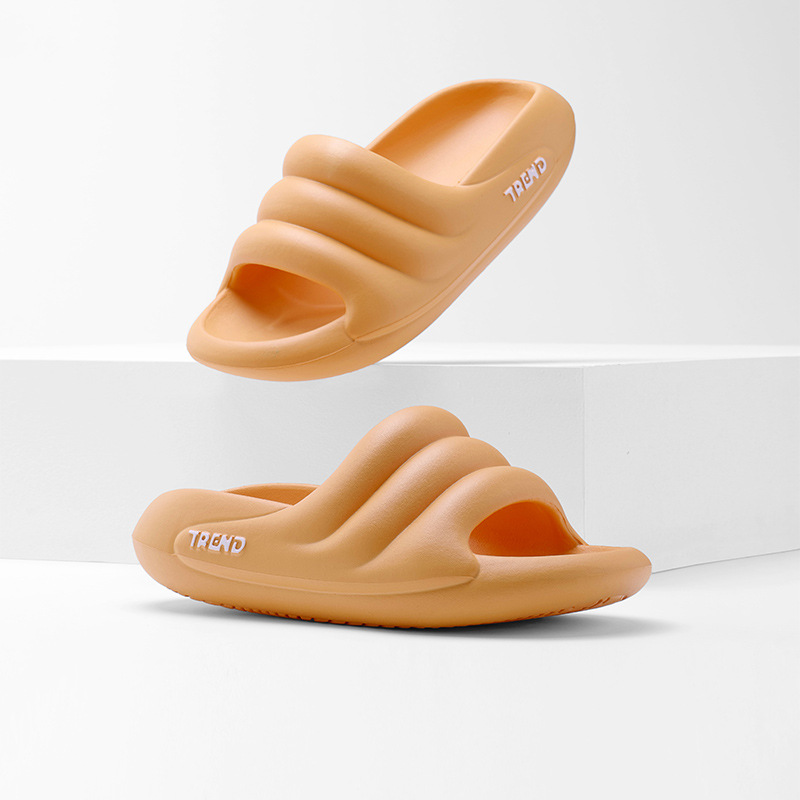 Wave Pattern Design Fashionable Non slip Wear resistant Slippers Orange - Shop at LoveMi