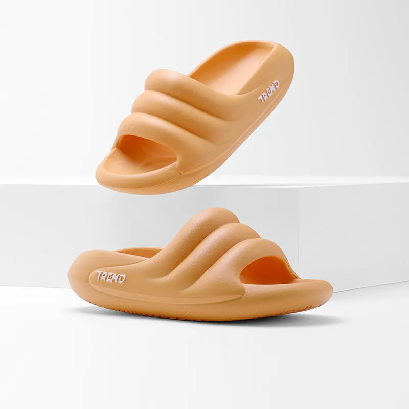 Wave Pattern Design Fashionable Non-slip Wear-resistant Slippers - Orange
