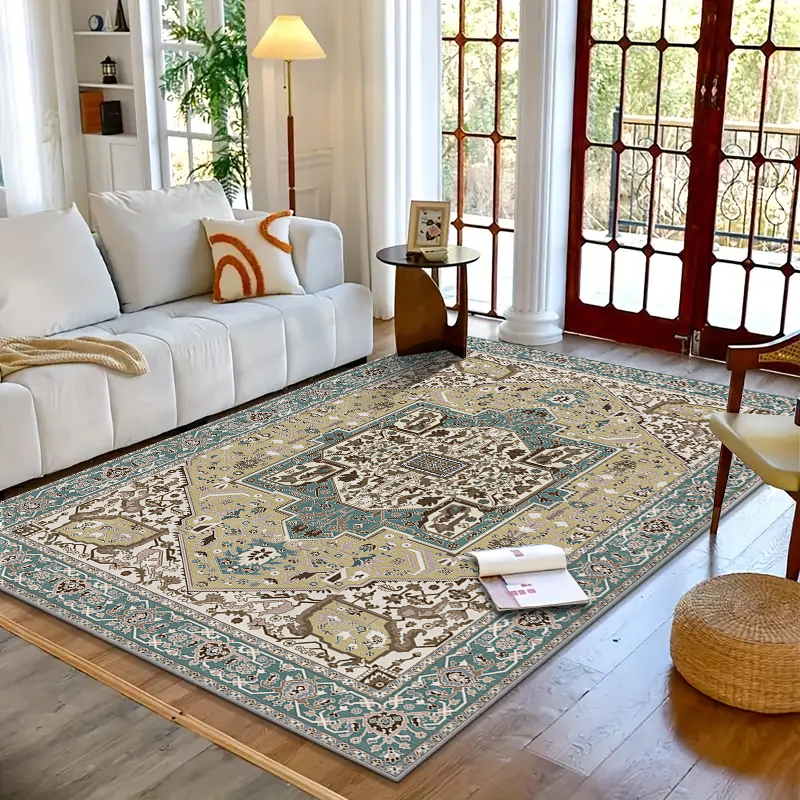 Retro Persian Style Art Carpet Light Luxury Living Room Aesthetic Anchor Point With Complex Patterns Freeze Space Advanced Feeling 5x7ft Cashmere-like Washed Bottom 4