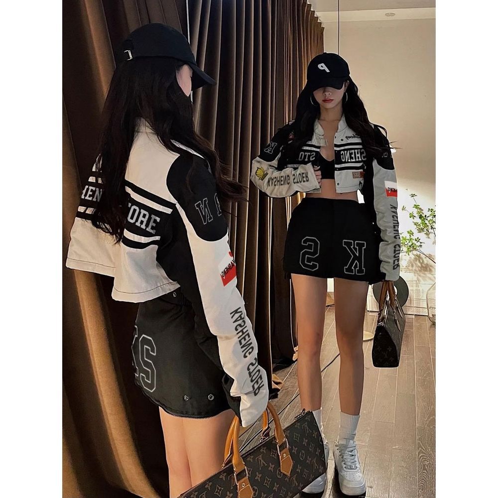 Women's Retro Detachable Motorcycle Baseball Jacket