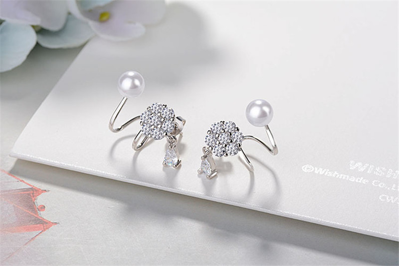 Korean Ear Jewelry Pearl Snowflake Ear Clip Female