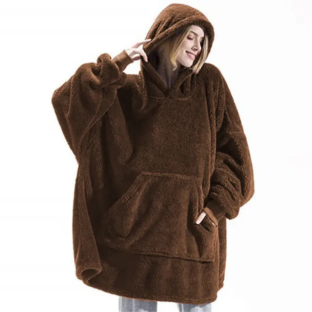 Winter Hoodie Sweatshirt With Big Pocket Women Hooded Tops Clothes Coffee - Shop at LoveMi