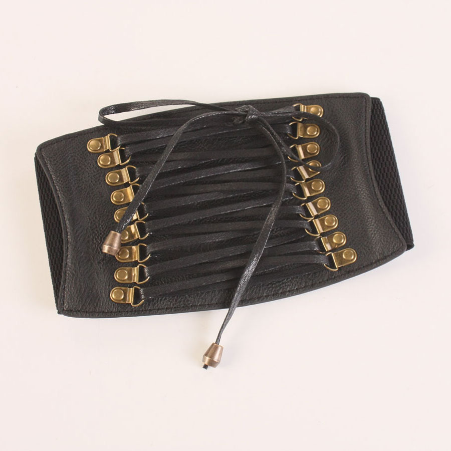 Women's Nail Elastic Imitation Leather Wide Belt Leisure All-matching Strap Waist Seal