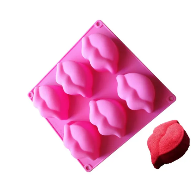 6Holes 3D Mouth Lips Fondant Cake Silicone Mold For Polymer Clay Chocolate Mould Pastry Soap Candy Making Mould Decoration Tools Lips - Shop at LoveMi