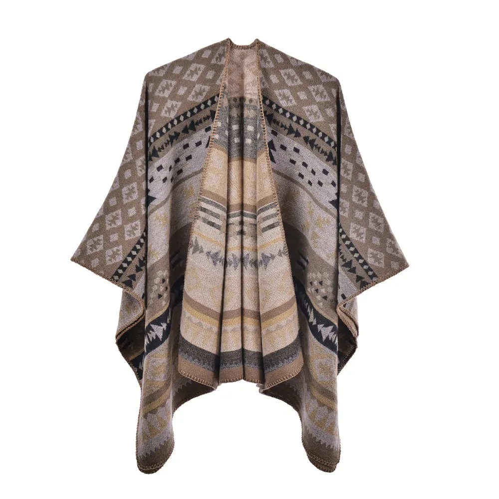 Women's Autumn Winter Knit Split Large Shawl