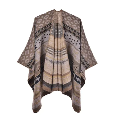 Women's Autumn Winter Knit Split Large Shawl
