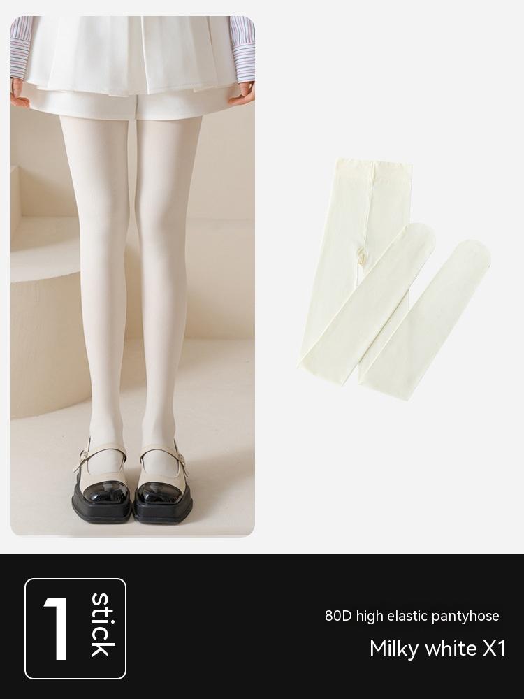 Black High Elastic Leggings Autumn And Winter White - Shop at LoveMi