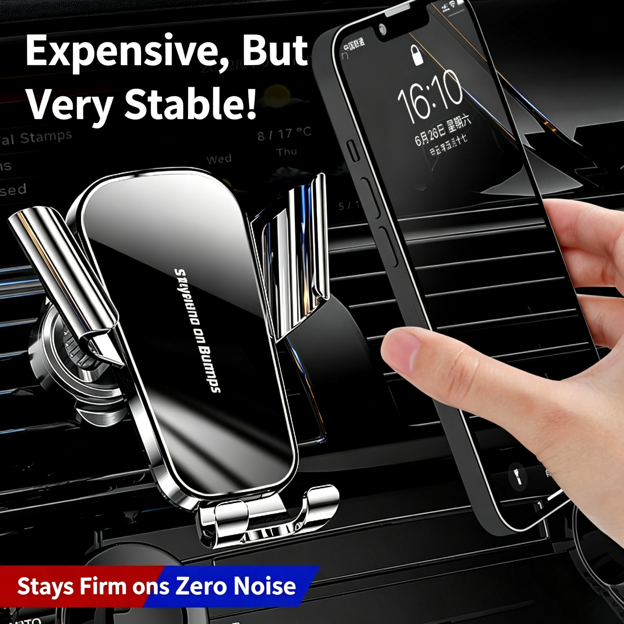 New Car Phone Mount Air Vent Universal Phone Holder Anti Shake Hook Clip Cell Phone Stand For Car Navigation