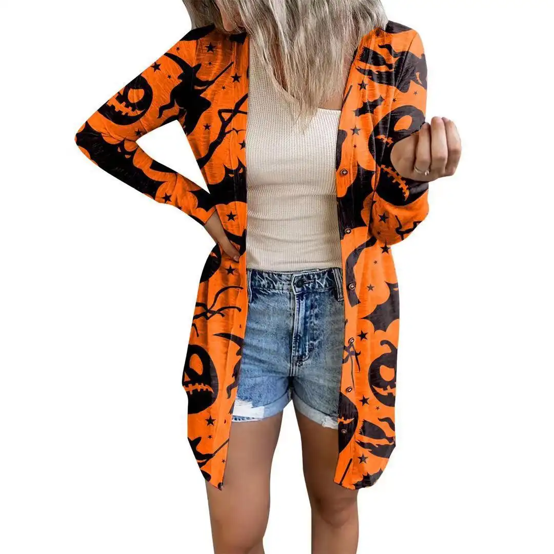 European And American Halloween Theme Printed Coat Small Cardigan