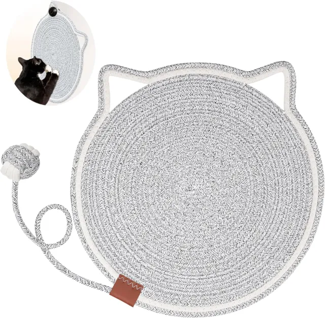 Cat Scratcher Mat Natural Cotton Rope Cat Scratch Pad Round Horizontal Floor Cat Scratching Pads For Indoor Cats Cat Furniture Protector For Wall C... M 50Cm - Shop at LoveMi