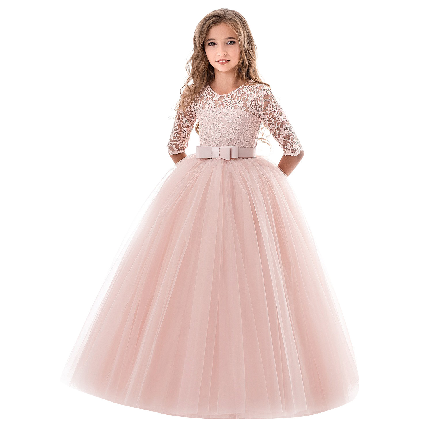 Children's Long Sleeved Wedding Floral Dress