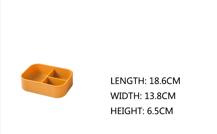 Silicone Lunch Box With Three Compartments