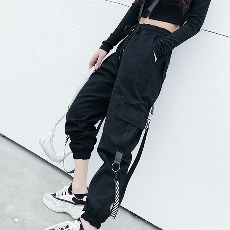 Title 1, Fashionable Elastic High-waisted Streamer Overalls