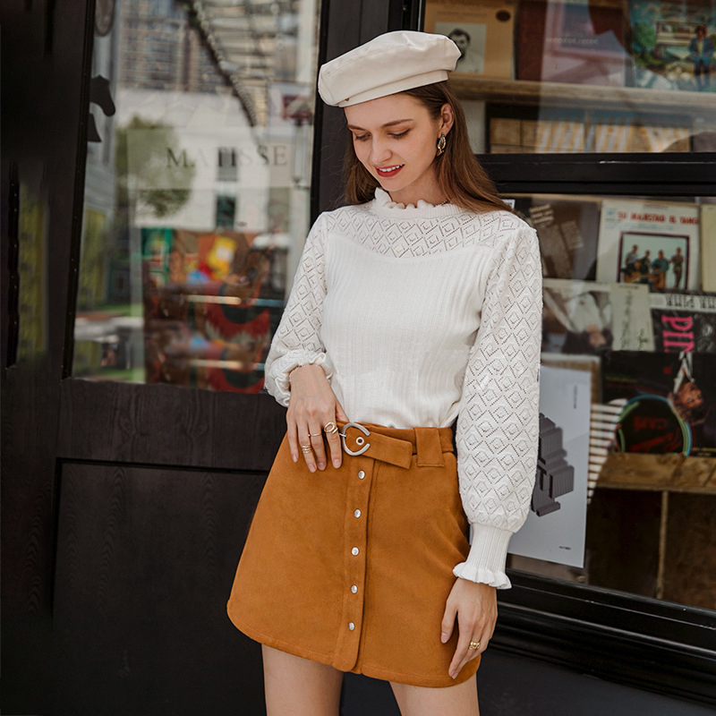 Title 3, Casual Skirt Slim Camel