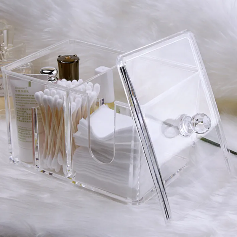 Yajule cosmetic cotton storage box cotton swab box desktop dressing table cosmetics dustproof lipstick transparent acrylic – image 5