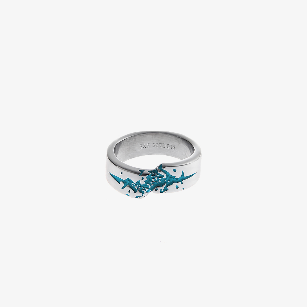 Title 3, Texture Colorful Irregular Fashion Ring, a uniq...