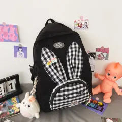 Cute Japanese Cartoon Rabbit Large-capacity Student School Bag Backpack - Black - View 1
