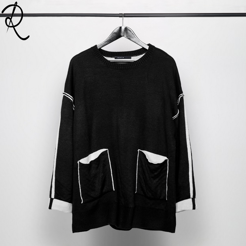 Three-dimensional Pocket Stitching Sweater Men's Tide