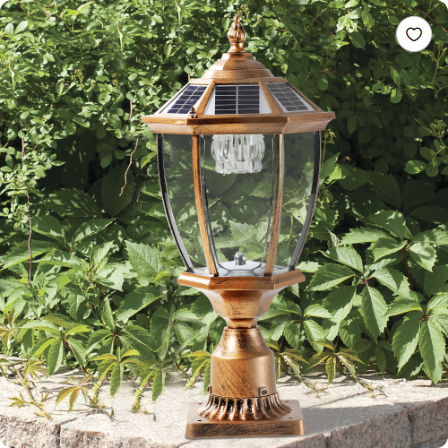 20 Golden Solar Powered LED Outdoor Lantern, Vintage Garden Light With Elegant Glass Design For Pathways, Yards, And Patios 1-Pack