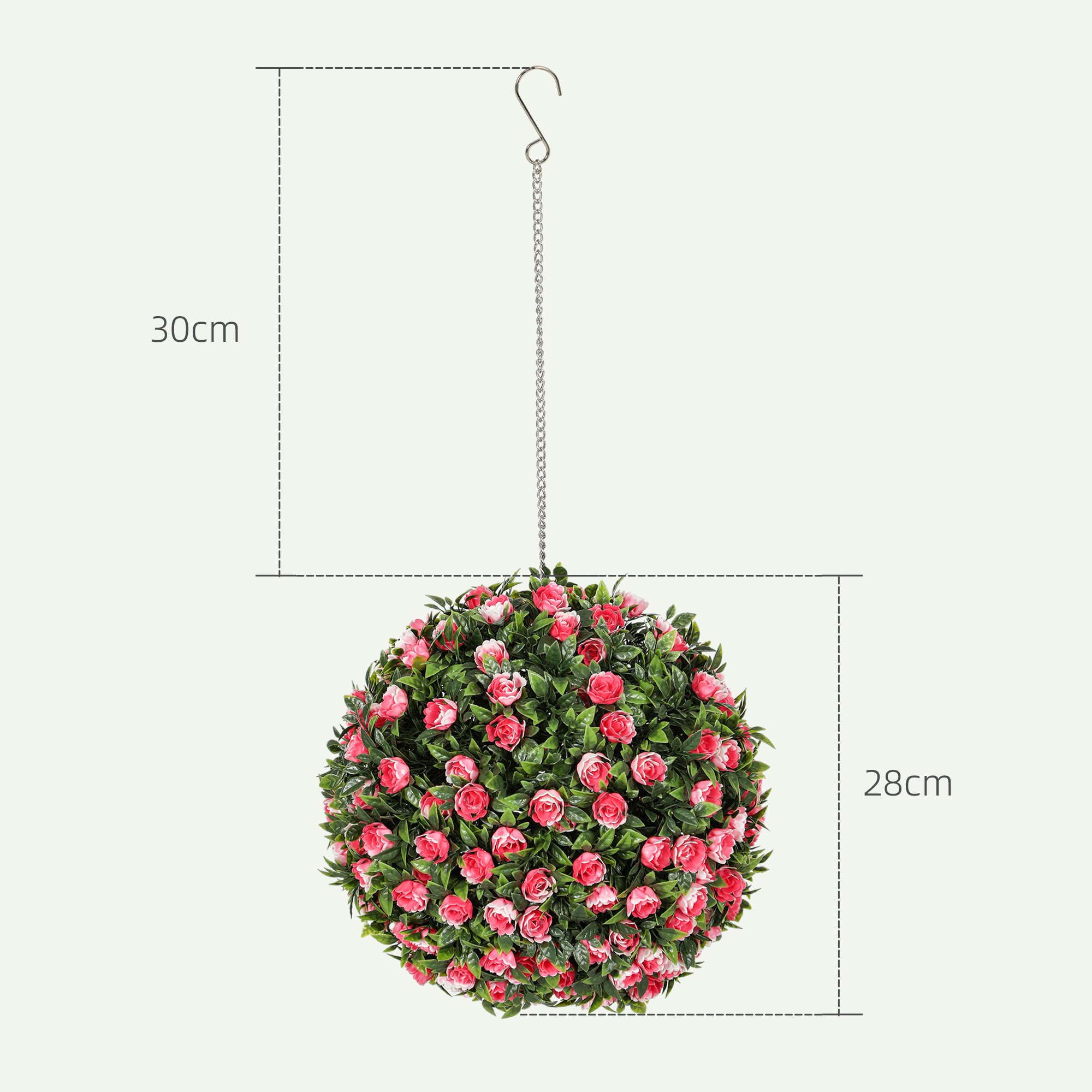 Two Piece Decoration Imitation Plant, Anti Ultraviolet Rose Ball, Indoor — image 5