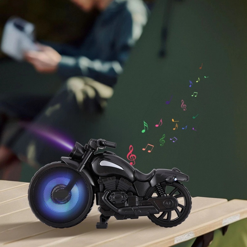 Retro Design Portable Bluetooth Speaker Motorcycle Replica TF Card LED FM Radio 6