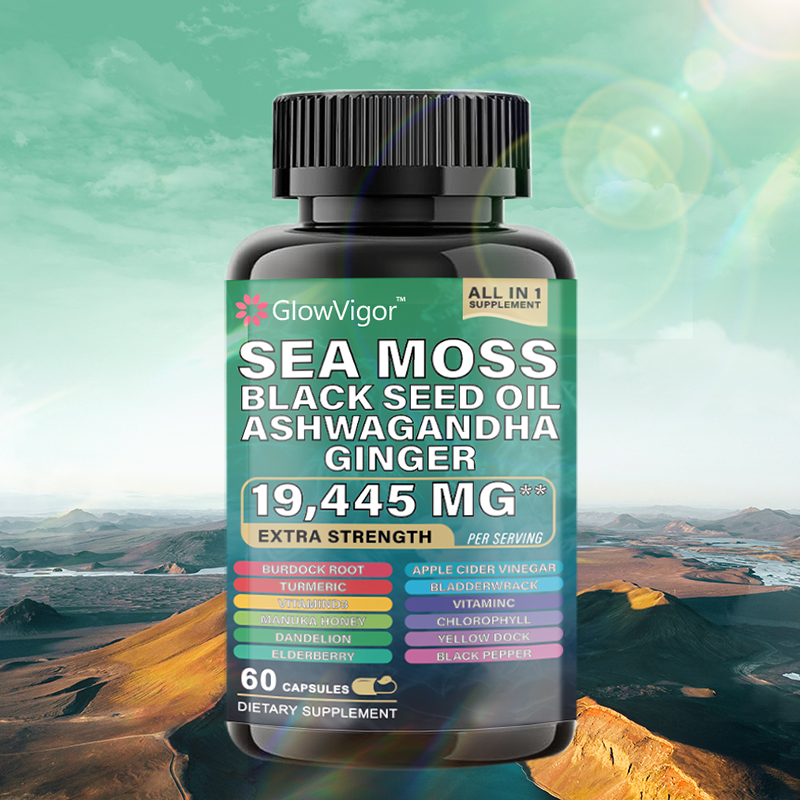 Sea Moss and Black Seed Oil Supplement Blend. Introducing our revolutionary MagicMoss Formula, a comprehensive combination of Sea Moss Pills, Black Seed Oil Pills, Ashwagandha, Bladderwrack, and Burdock Root Capsules, enriched with over 12 potent ingredie