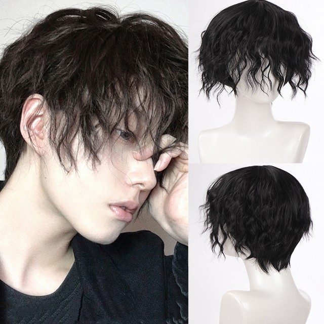 Men's Fluffy Handsome Fake Hair Black - Shop at LoveMi