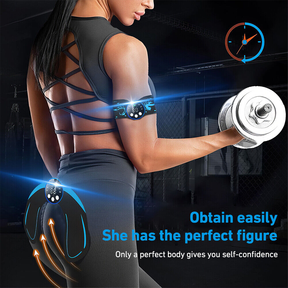 EMS Abdominal Muscle Toning Trainer ABS Stimulator AB Hip Arm Toner Fitness Belt — image 8