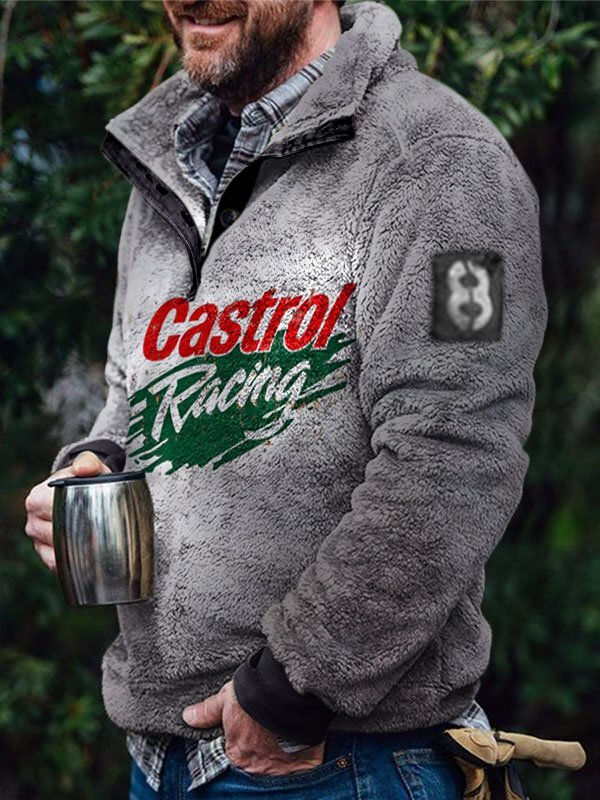 Autumn And Winter Casual Button Pocket Flannel Plush Men's Sweater