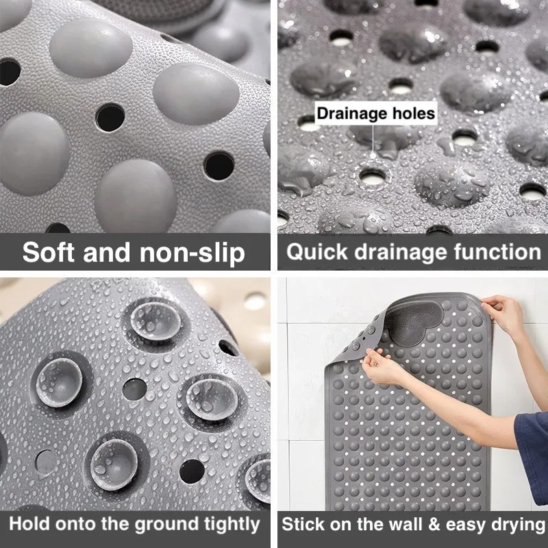 Anti Mold Rubber Shower Mat Non Slip Bathtub Strong Suction Extra Large Bath — image 9