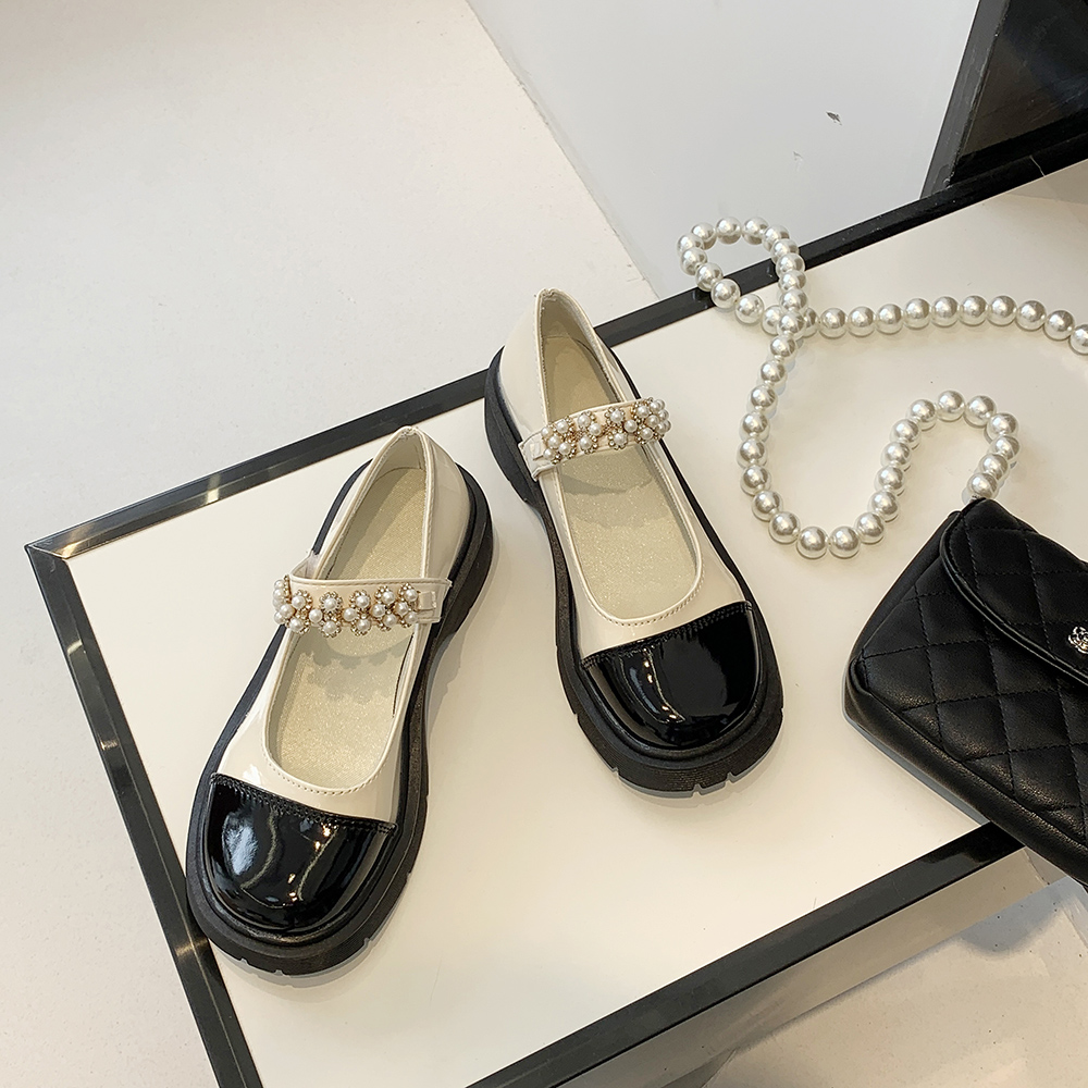 Women's Leather Shoes Thin Japanese Jk With Skirt And Thick-soled Shoes Trend