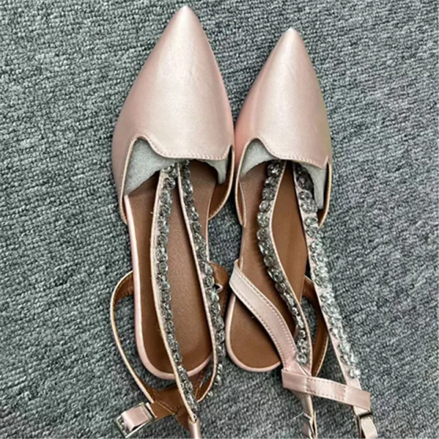 Women's Baotou Pointed Rhinestone Sandals Pink - Shop at LoveMi