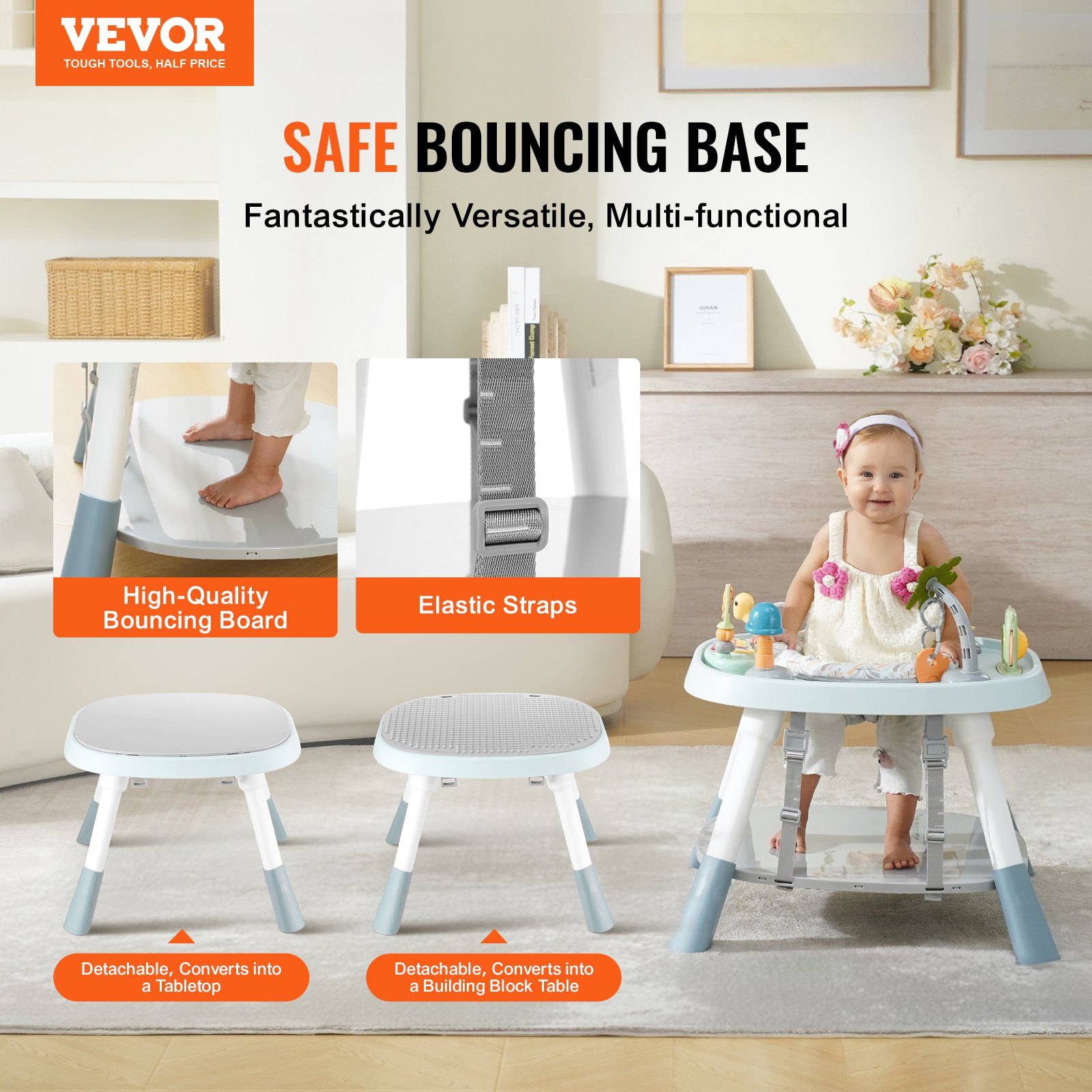 VEVOR Baby Activity Center Interactive Play Center Table With Toys Music Songs