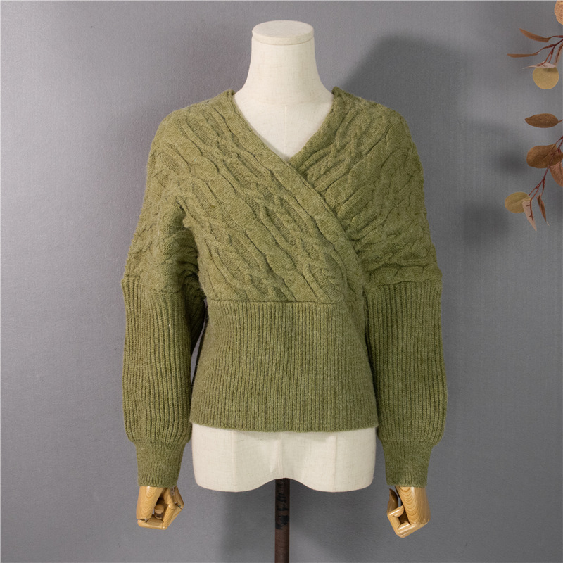 Title 12, Cross Twist Pullover Damenpullover mit V-Aussch...